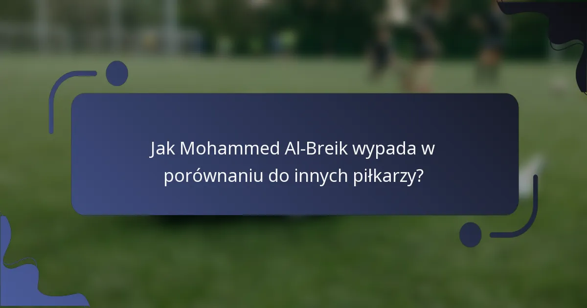 Jak Mohammed Al-Breik wypada w porównaniu do innych piłkarzy?